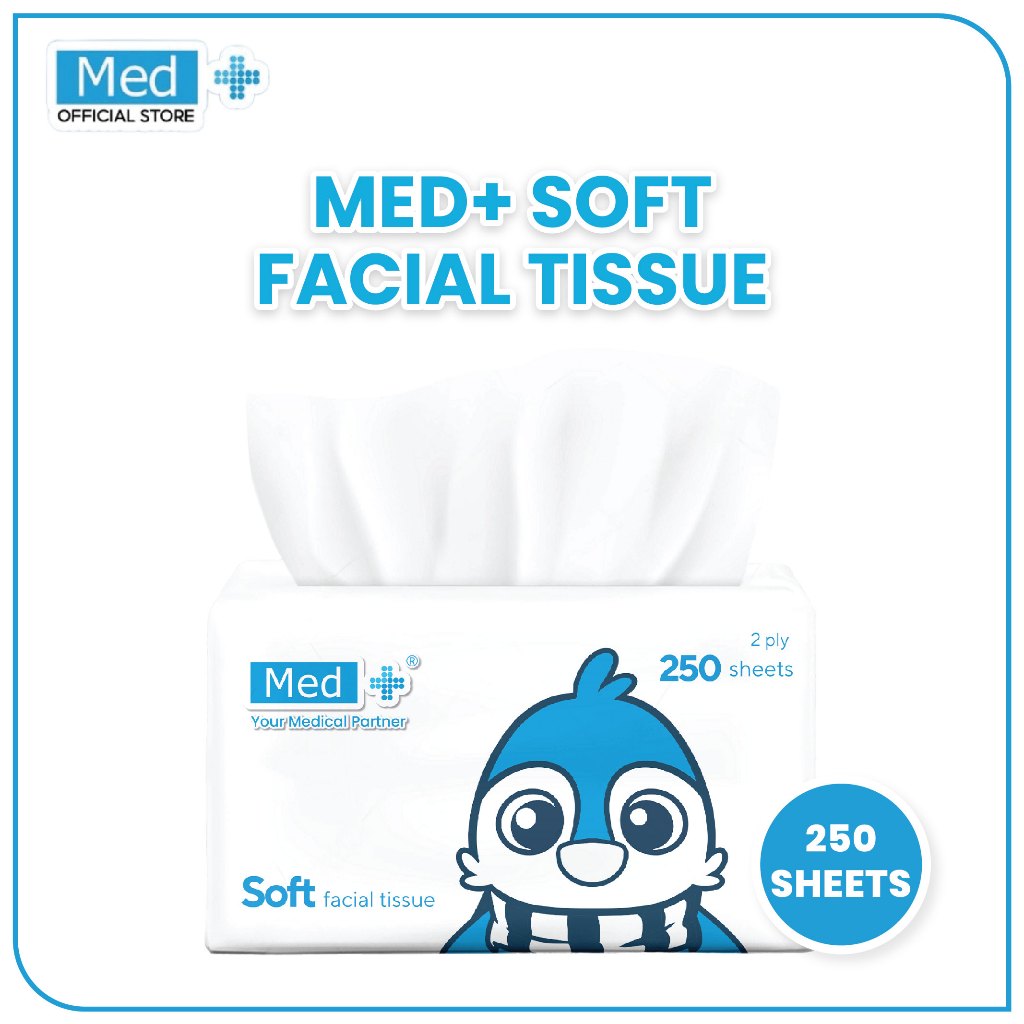 Med+ Soft Facial Tissue (250 Sheets) - Tisu Wajah / Tisu Muka / Tisu Tanpa Pewangi / No Fragrance