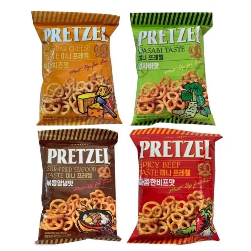 Samjin Pretzel Korea Beef Spicy, Seafood, Cheese, Wasabi, Choco/Korean ...