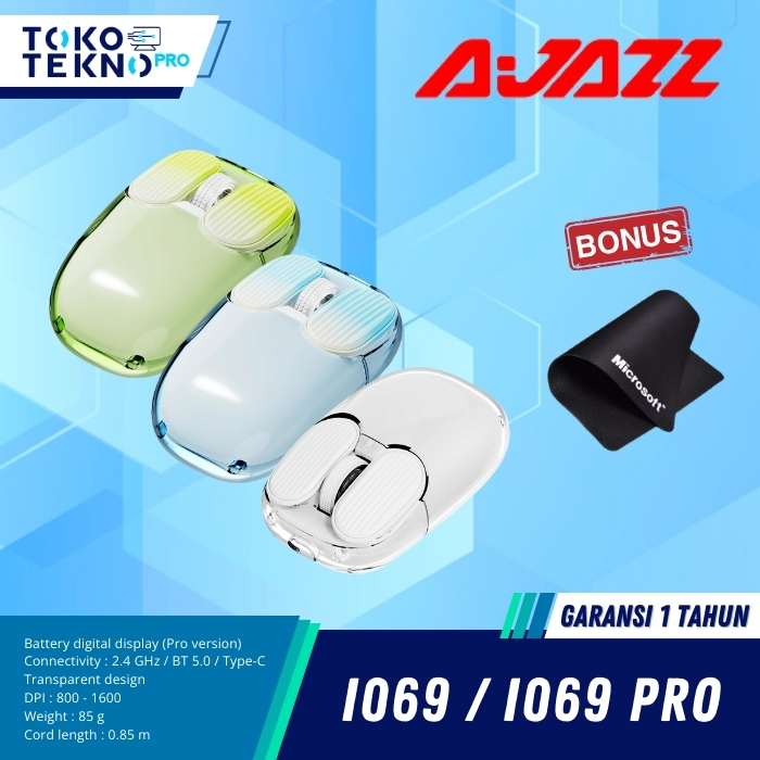 Ajazz i069 / i069 Pro Wireless Office Mouse RGB Garansi Resmi