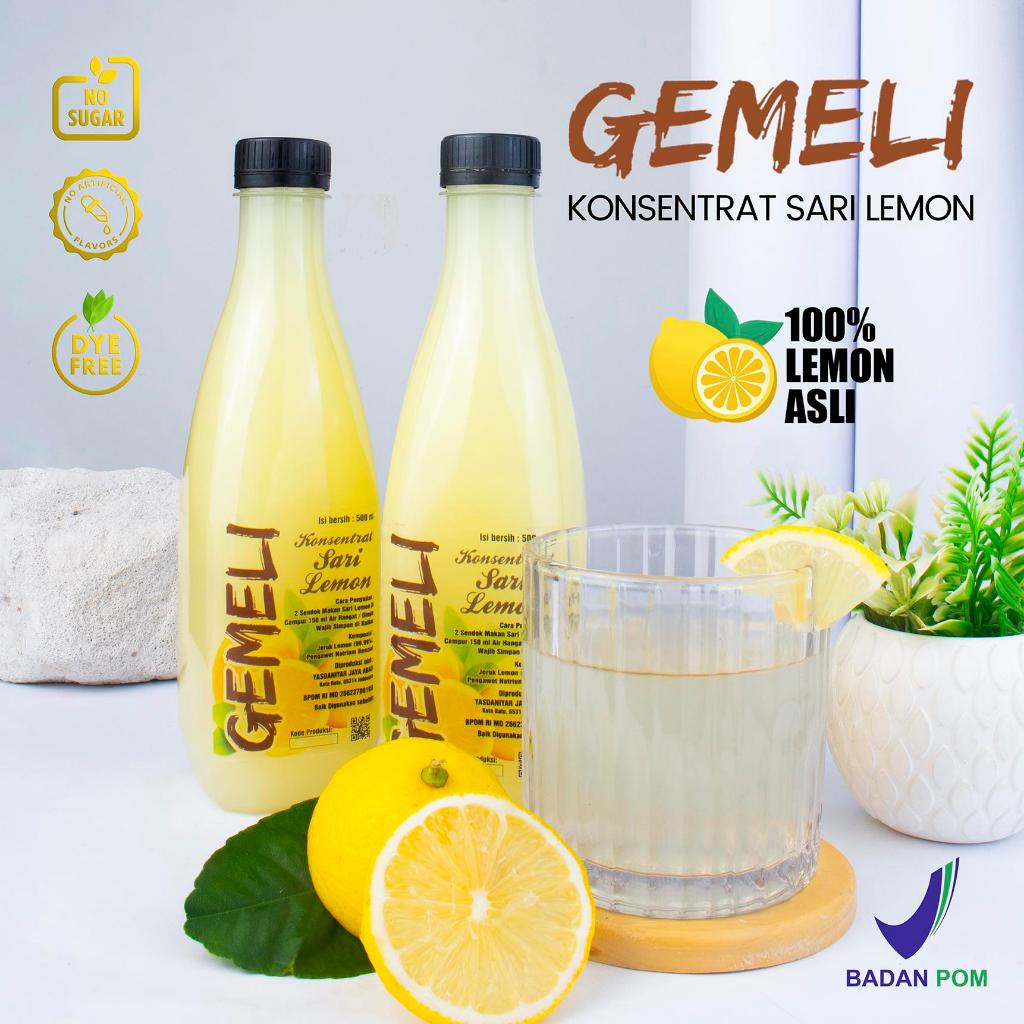 Gemeli Sari Lemon Murni 100% Asli 1000ml BPOM - Gambar 2