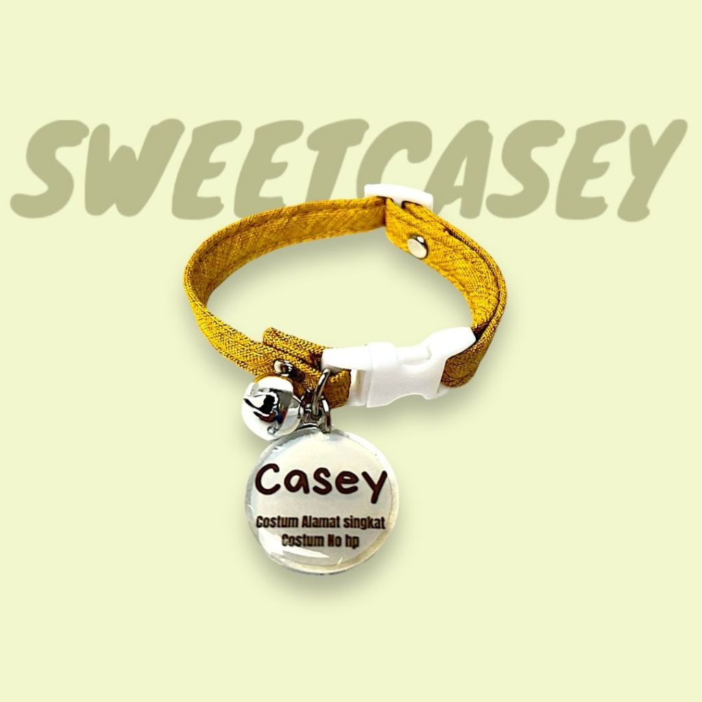 KALUNG KUCING KATUN BASIC FREE CUSTOM NAMA/COTTON BASIC CAT NECKLACE FREE NAMA