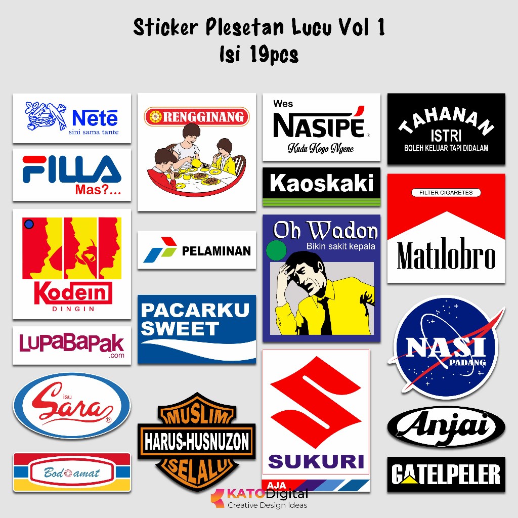 Funny Plesetan Stickers Brand Funny Words Waterproof Sticker Motorcycle ...