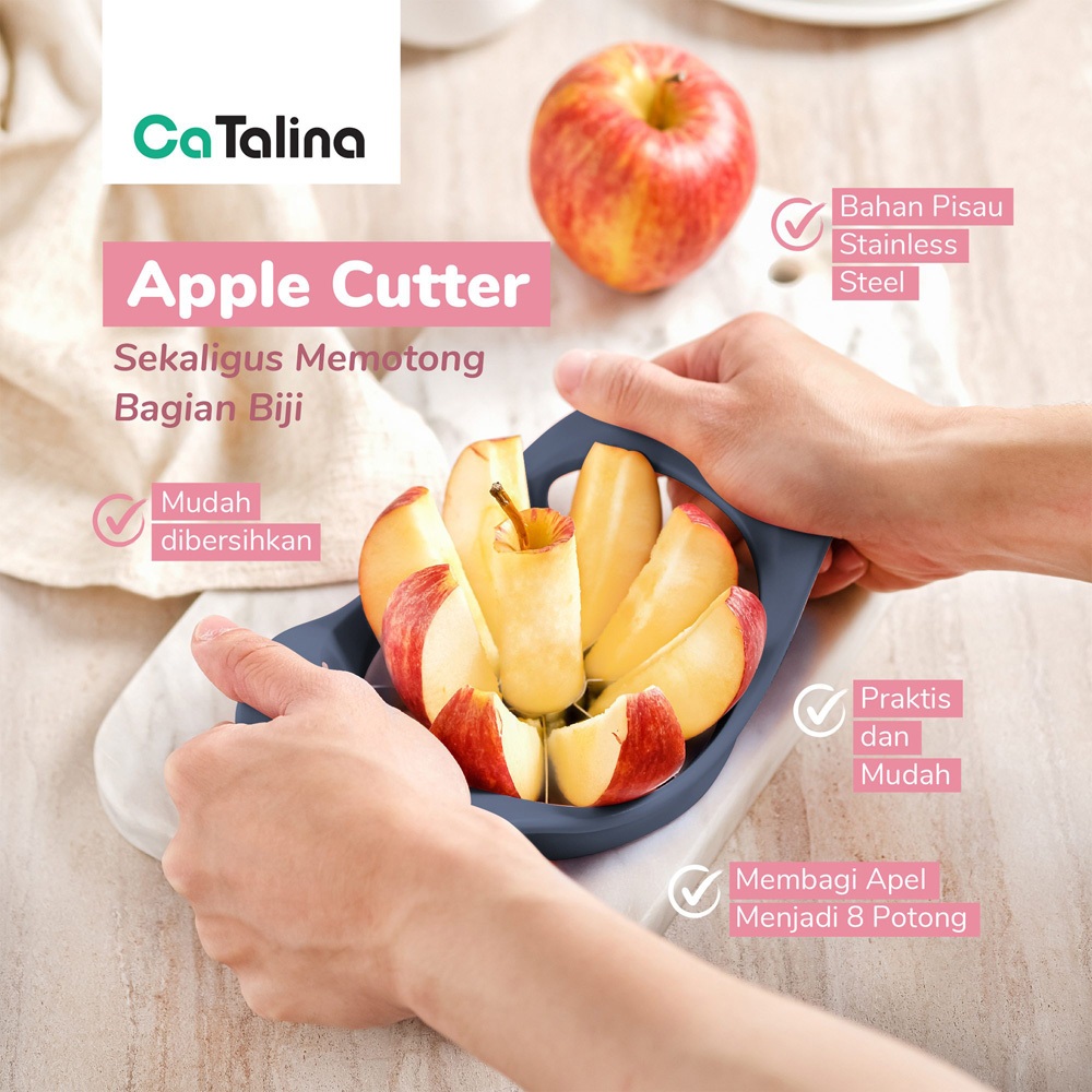 CaTalina Alat Pemotong Apel Slicer Pisau Kupas Buah Stainless - Gambar 3