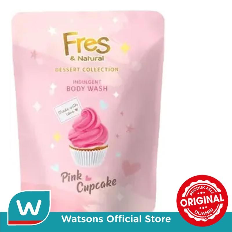 Fres & Natural Dessert Collection Body Wash Pink Cupcake 400 Ml - Gambar 2