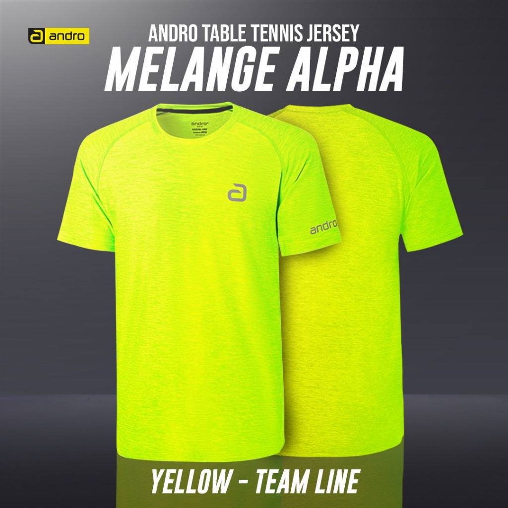 T-shirt Table Tennis Pingpong Andro Melange Alpha Yellow Original ...