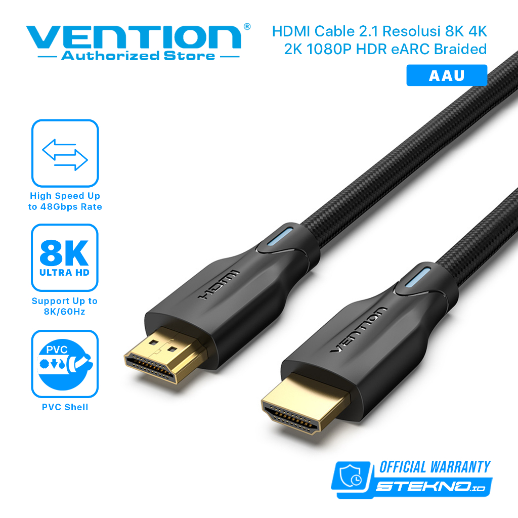 Vention Kabel HDMI Versi 2.1 Resolusi 8k 4k 2k 1080P HDR eARC Braided