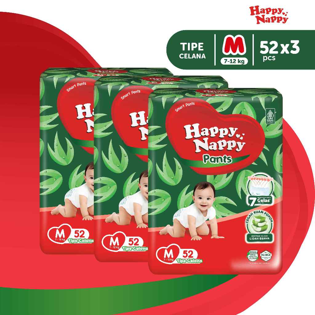 Happy Nappy Smart Pants M 52s x 3