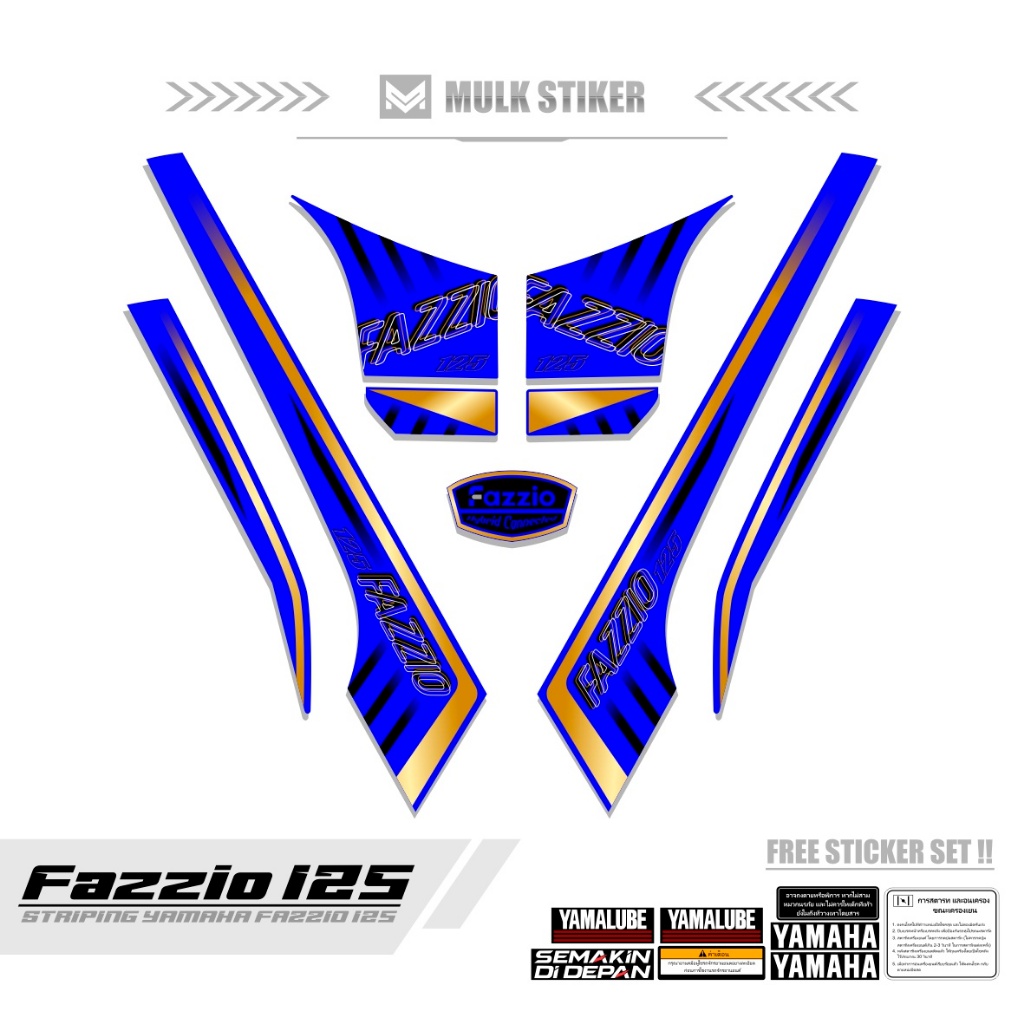 FAZZIO STRIPING FAZZIO STICKER/S MTF 12/S FAZIO/S 125/S FAZZIO STICKERS ...