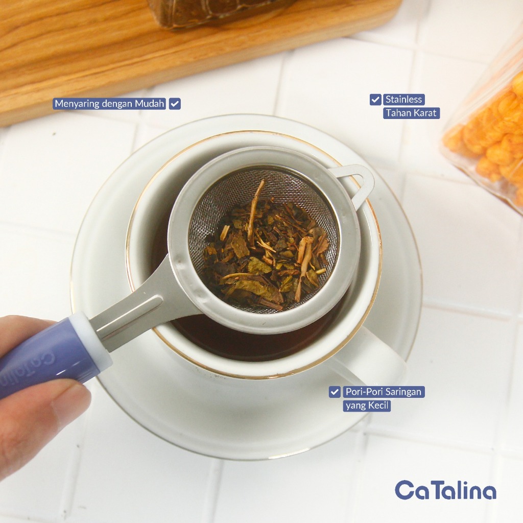 Saringan Teh Stainless Steel Tea Strainer - Gambar 3