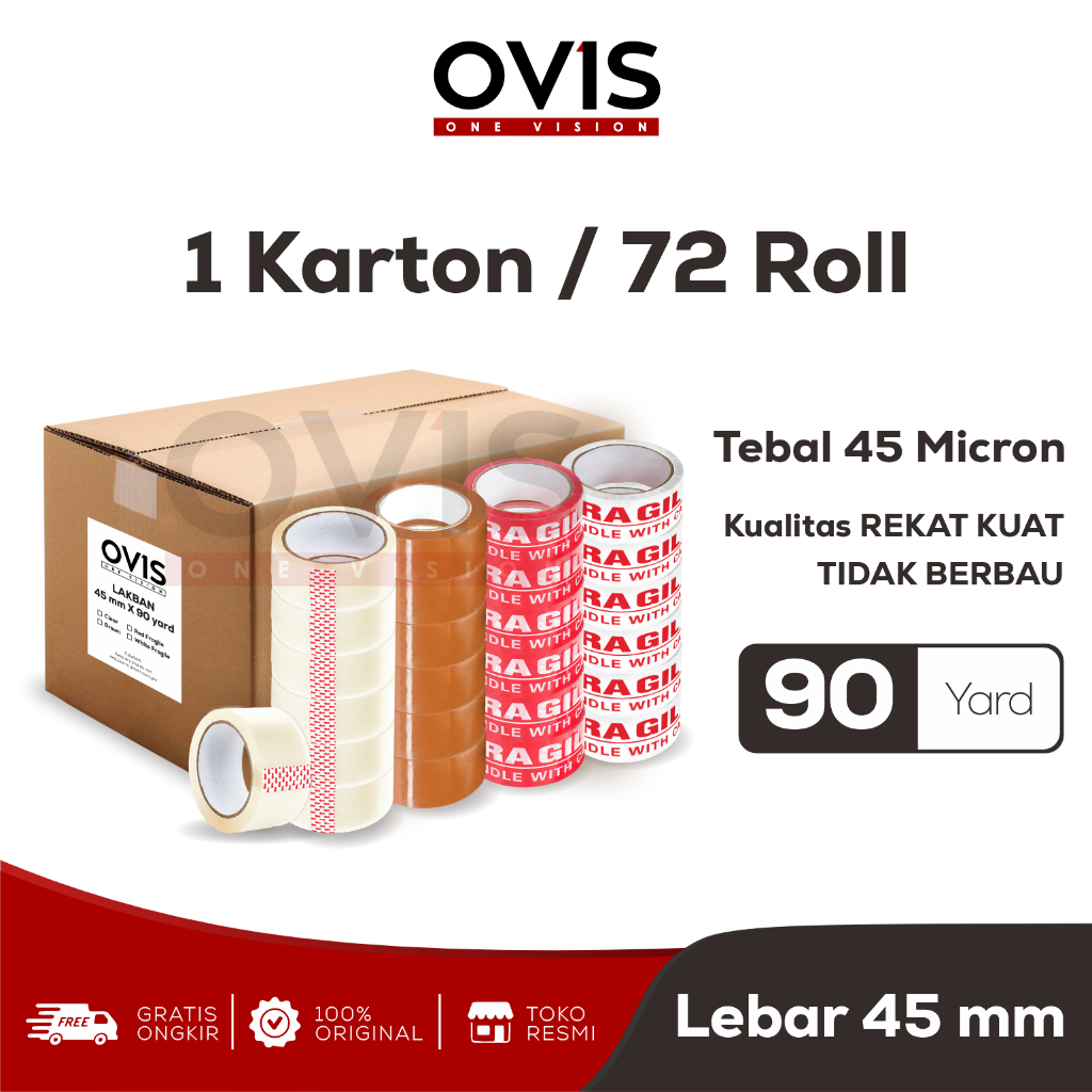 Lakban Isolasi 2 Inch x 90 Yard Grosir Dus Karton