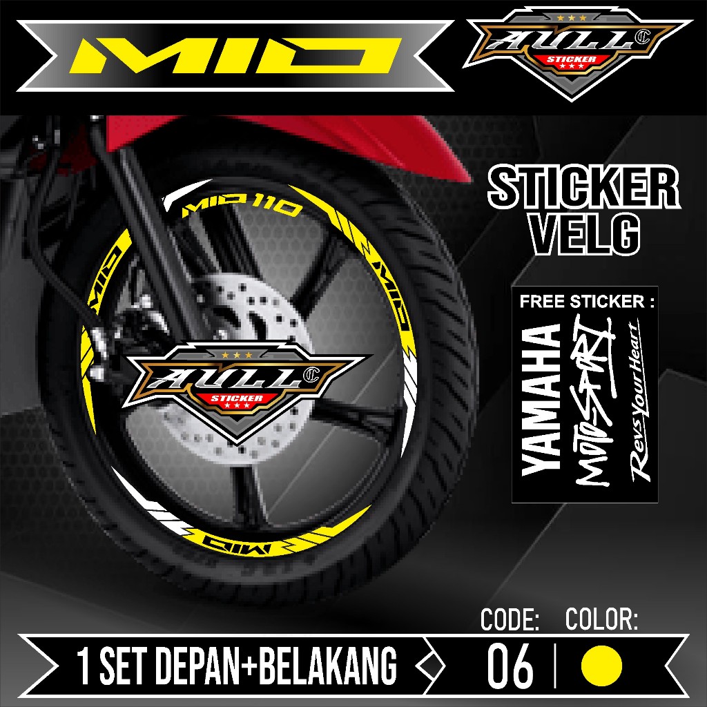 YAMAHA Mio Rim Sticker Motorcycle Rimcutting stiker All List of Cutting ...