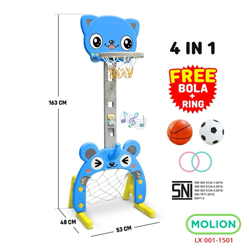 Molion Mainan Anak Ring Basket 4 In 1 Aman