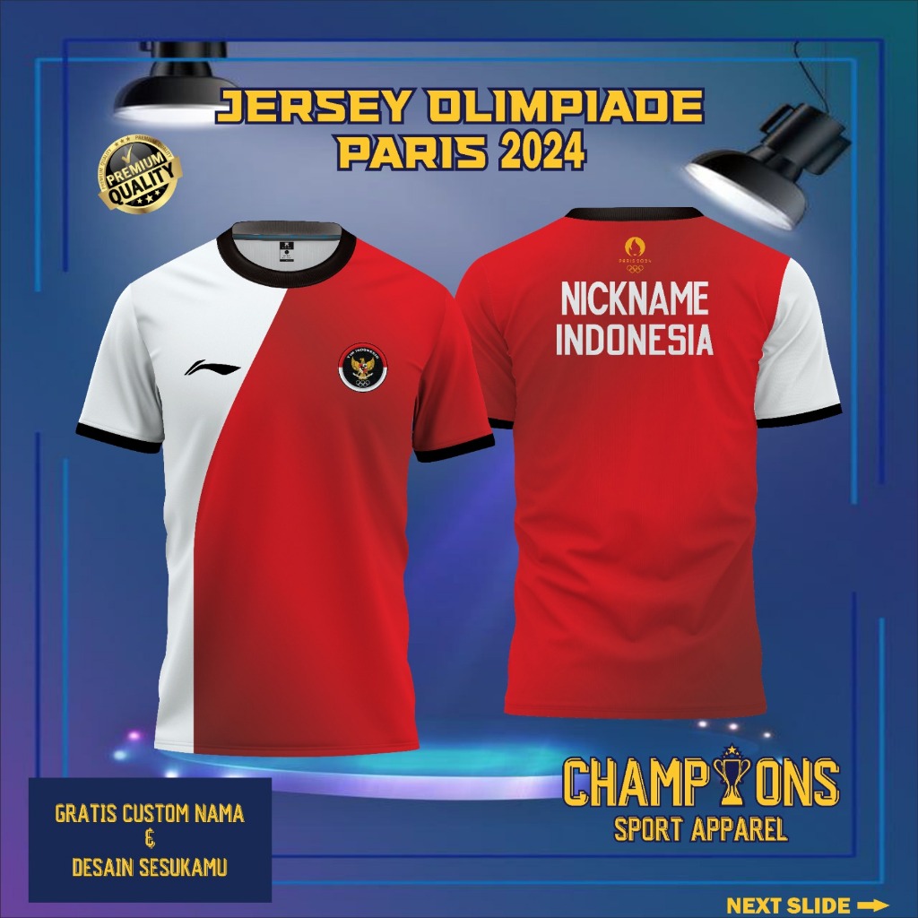 Indonesia National Team Jersey PARIS 2024 Olympic Sports Jersey Running