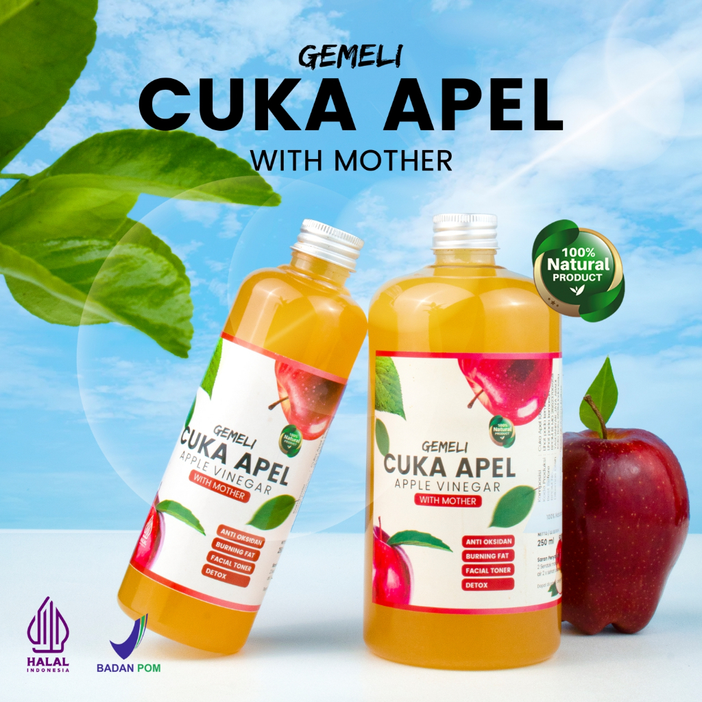 Cuka Apel Gemeli Original 1000ml With Mother Premium - Gambar 2