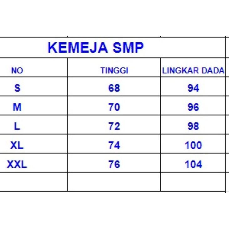KEMEJA SERAGAM SEKOLAH SMP MTs PENDEK PANJANG PRIA WANITA WARNA PUTIH BAHAN PREMIUM TEBAL - Gambar 2