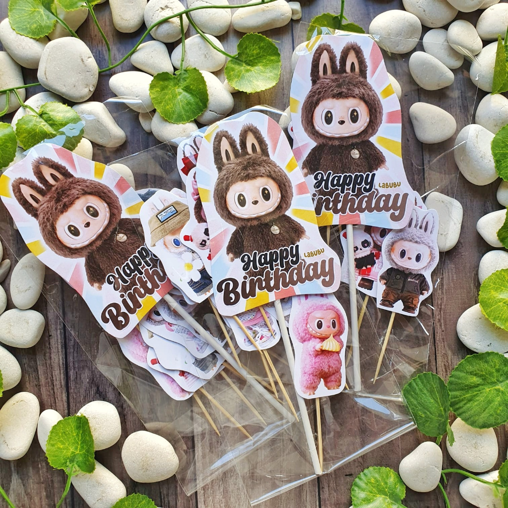 Labubu Birthday Cake Topper Cupcake Pudding Tumpeng Hampers Birthday ...