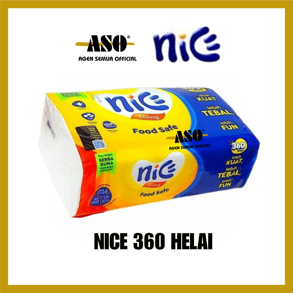 tisu NICE Facial Tissue 180 Sheets 2 Ply Nice 360 helai PROMO !!