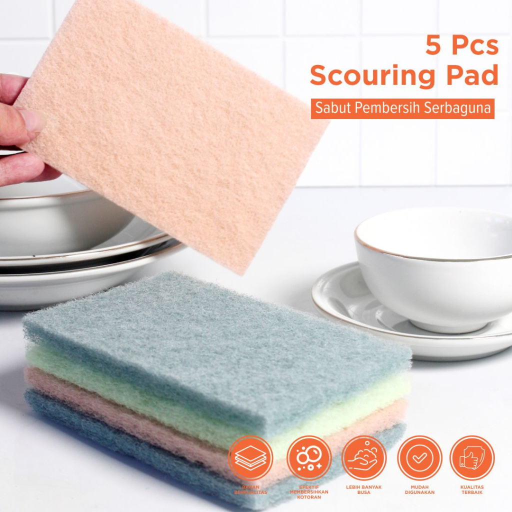 CaTalina 5 Pcs Spons Pencuci Pembersih Piring Wajan Panci Serbaguna