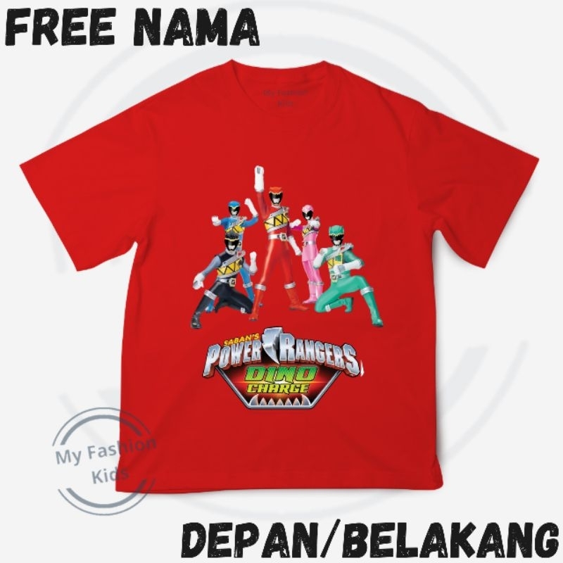 Custom Children's T-shirt Tops with Power Rangers Dino Charge Premium ...