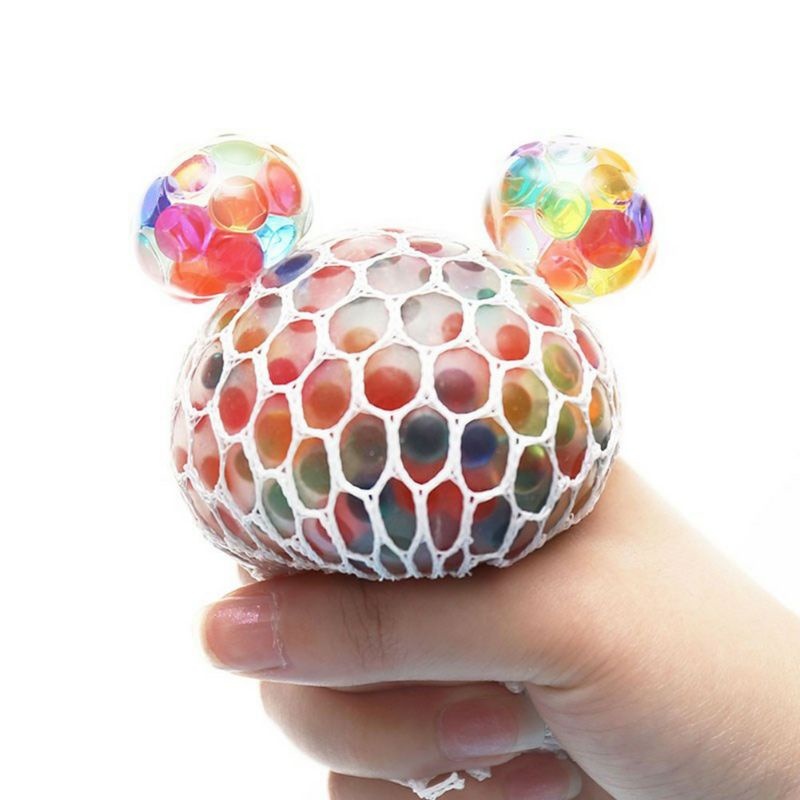 Colorful Rainbow Ball SQUISHY Toy 1 pcs Squishy Mesh Ball Anti-Stress ...