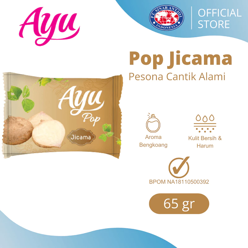 Ayu Pop 65gr Sabun Mandi Batang - Beauty Bar Soap Bengkoang JICAMA