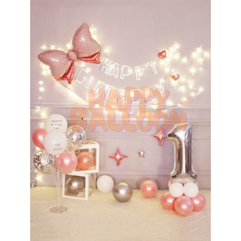 Happyballoon Big Pink Ribbon Figure Standing Balloon Package (PD151 ...