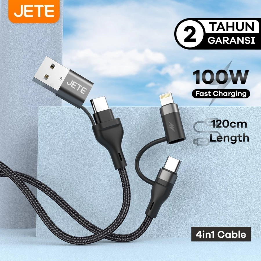 JETE CX7B Kabel Data USB to Type C 4IN1 PD Fast Charging 100W - Garansi Resmi - Gambar 2