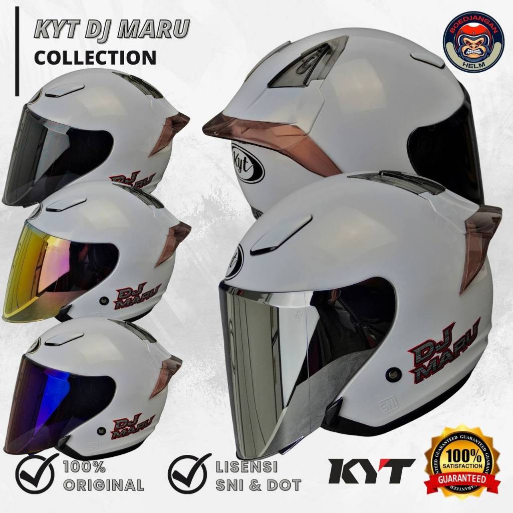 Helmet Kyt Dj Maru Solid White Handsome Package Spoiler D Kyt Half Face Dj Maru Solid