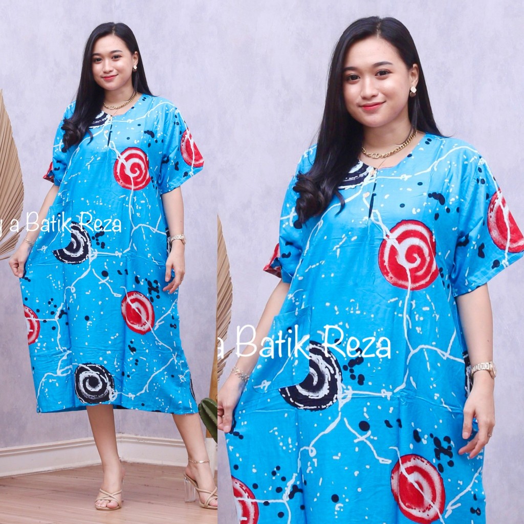 Daster Jumbo Rayon Pregnant Button Front Short Sleeve LD 120-130 CM XXL ...