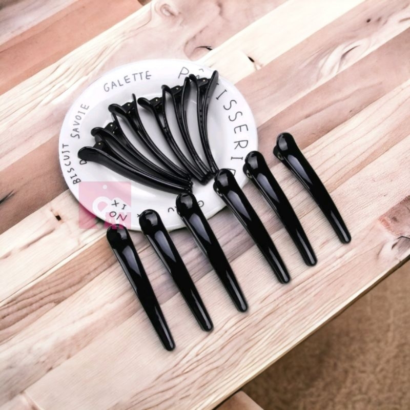 1PCS Jepit Rambut Wanita Cocor Bebek Warna Hitam Polos Jepitan Salon Hair Buaya Panjang Aksesoris Fhasion Keren A187 - Gambar 4