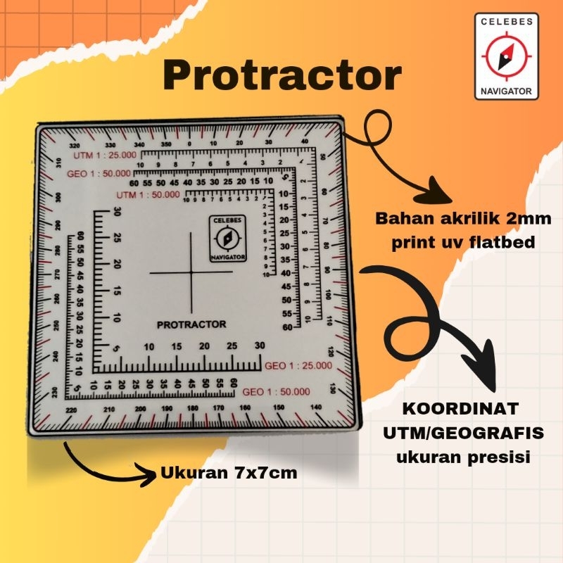Costume protractor | Romer | Ruler | Protractor | Land navigation ...