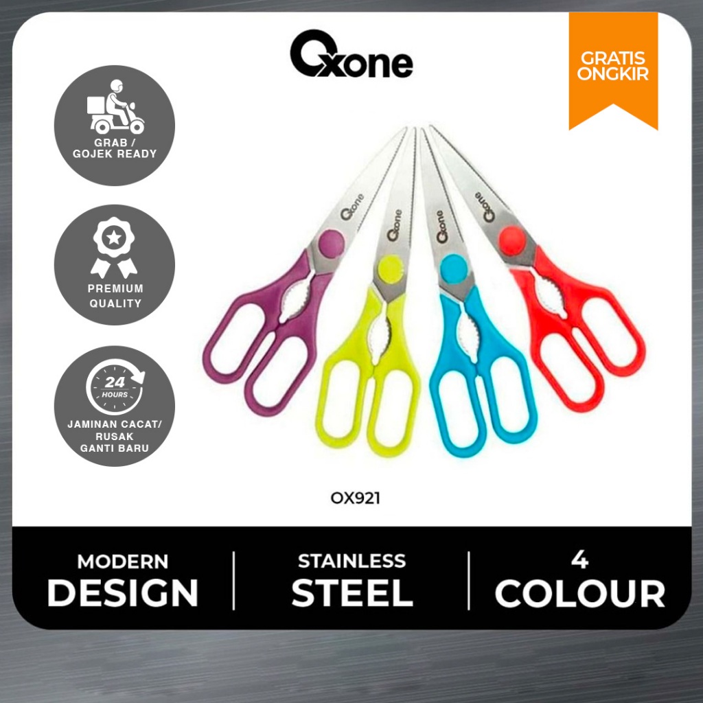 Oxone OX921 Gunting Stainless Steel Colorfull Gunting Tajam