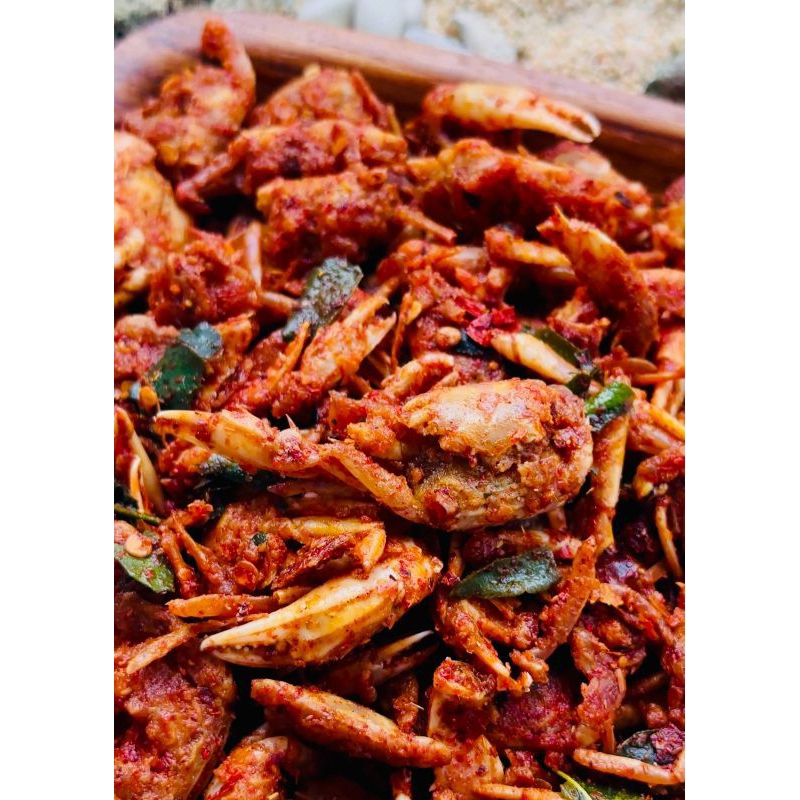Baby CRAB CRISPY Spicy Orange Leaf 500 GR BARAYA SNACK | Shopee Singapore