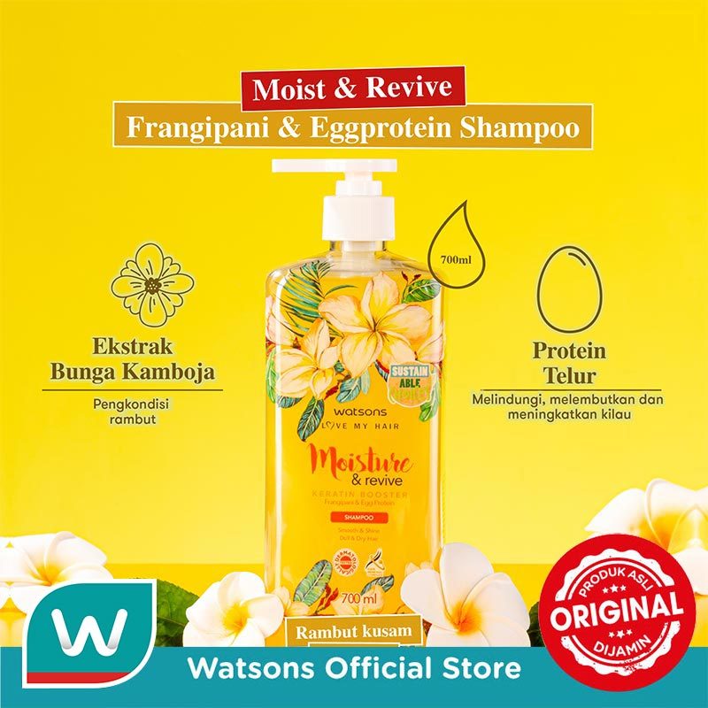 WATSONS Watsons Moisture & Revive Frangipani & Egg Protein Shampoo 700Ml - Gambar 2