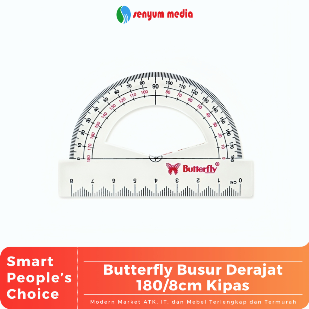Butterfly Protractor 180/8cm Fan (1 Pcs) (S:PCS) | Shopee Singapore