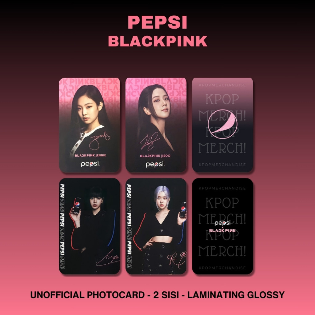 Blackpink x Pepsi Premium pc jennie jisoo lisa rose