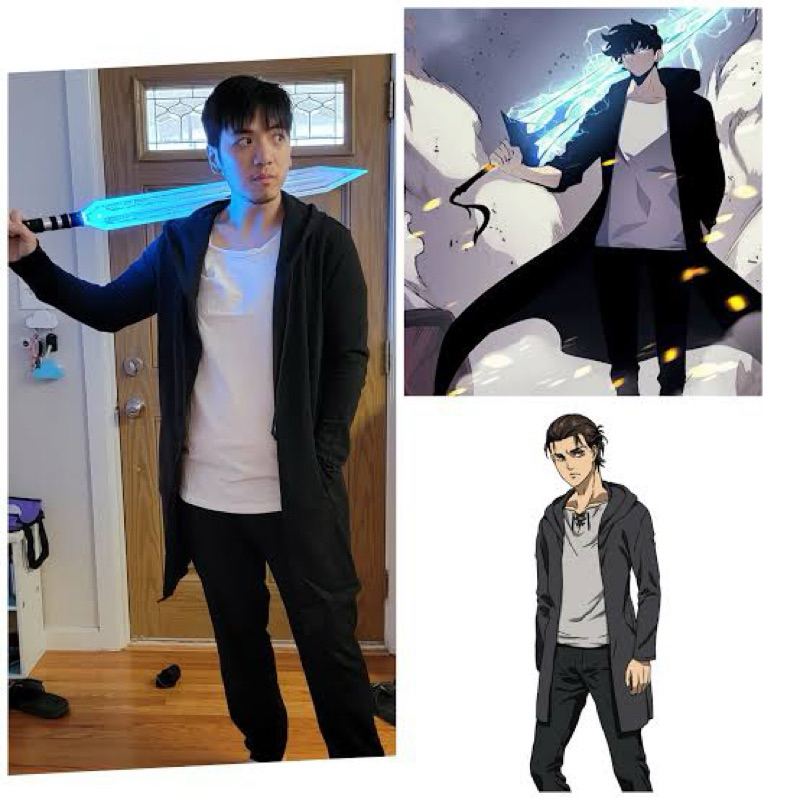 Qtakasi Hoodie Jacket Solo Leveling Cloak Sung Jin Woo Anime Cosplay Black Manhwa Sung Jinwoo 8448