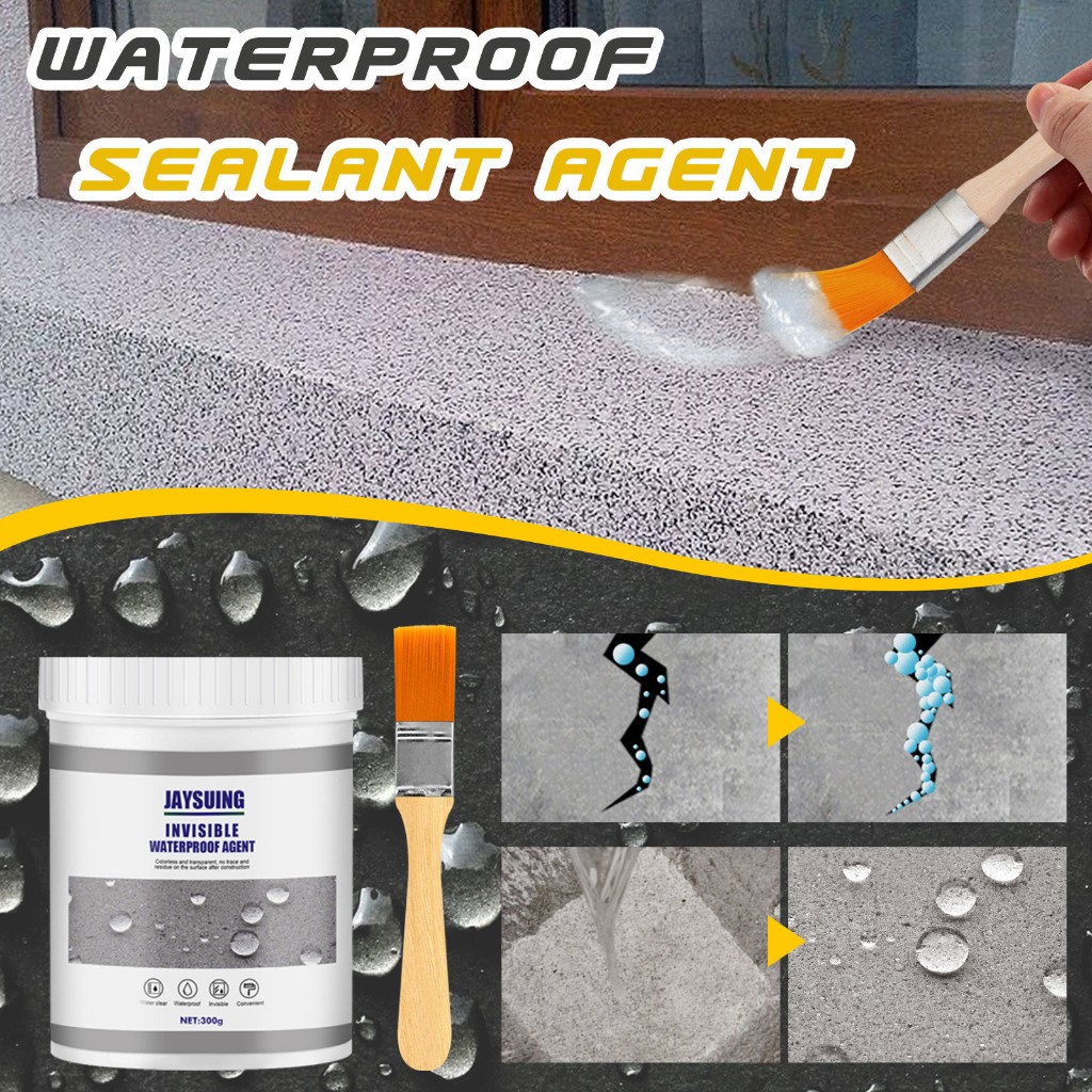 PUSAT17 LEM ANTI BOCOR TRANSPARAN FREE KUAS JAYSUING LEM OLES WATERPROOF CAT PEREKAT ANTI REMBES ATAP GENTENG DINDING KERAK KAMAR MANDI LEM KERAMIK ANTIBOCOR JAYSUING INVISIBLE WATERPROOF AGENT - Gambar 3