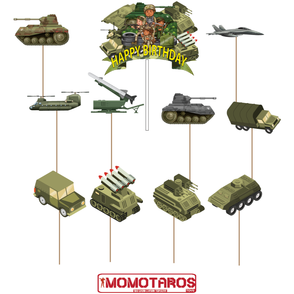 Army transport cartoon cake Topper | Shopee Singapore
