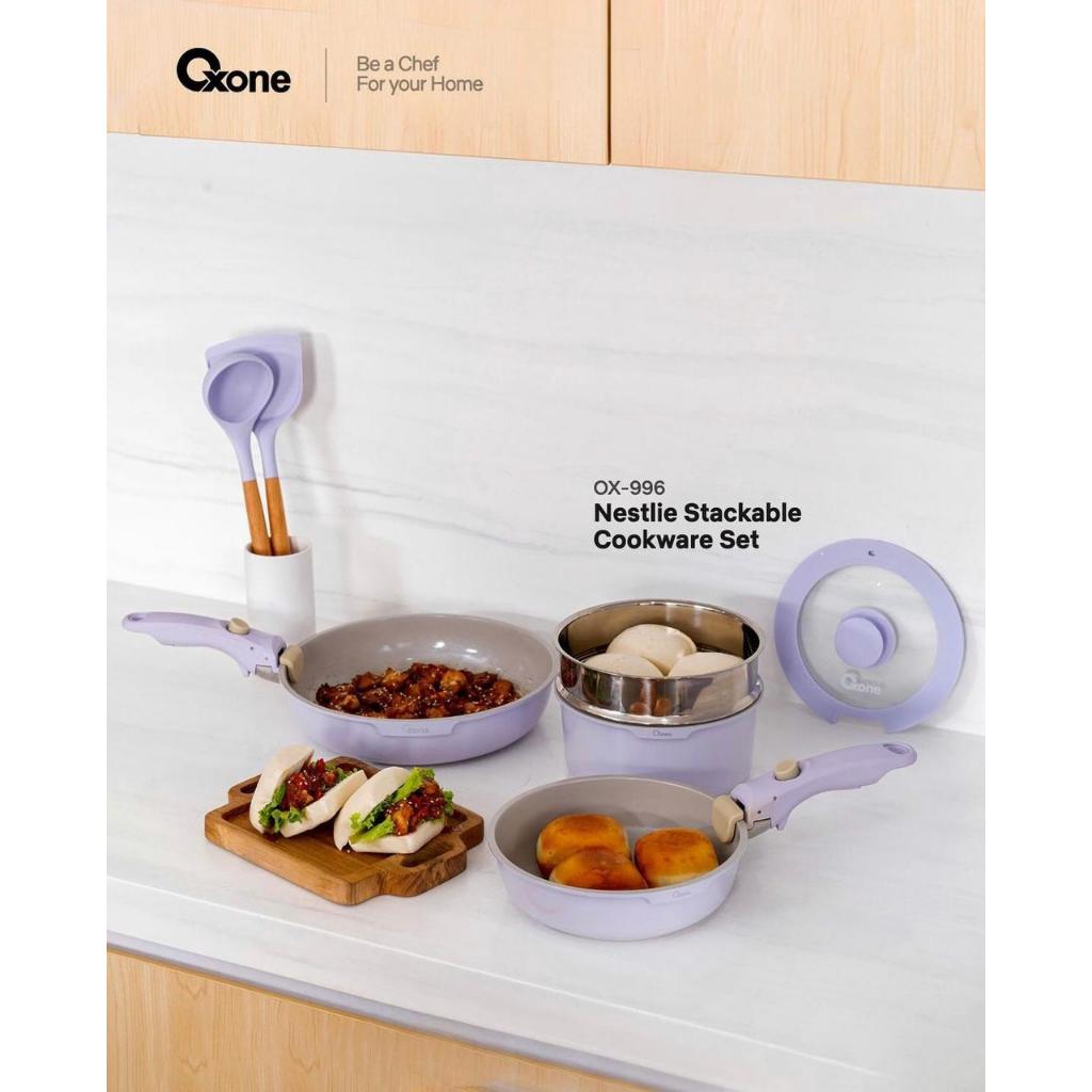 Oxone OX996 Nestlie Stackable Cookware with Detachable Handle - Gambar 3