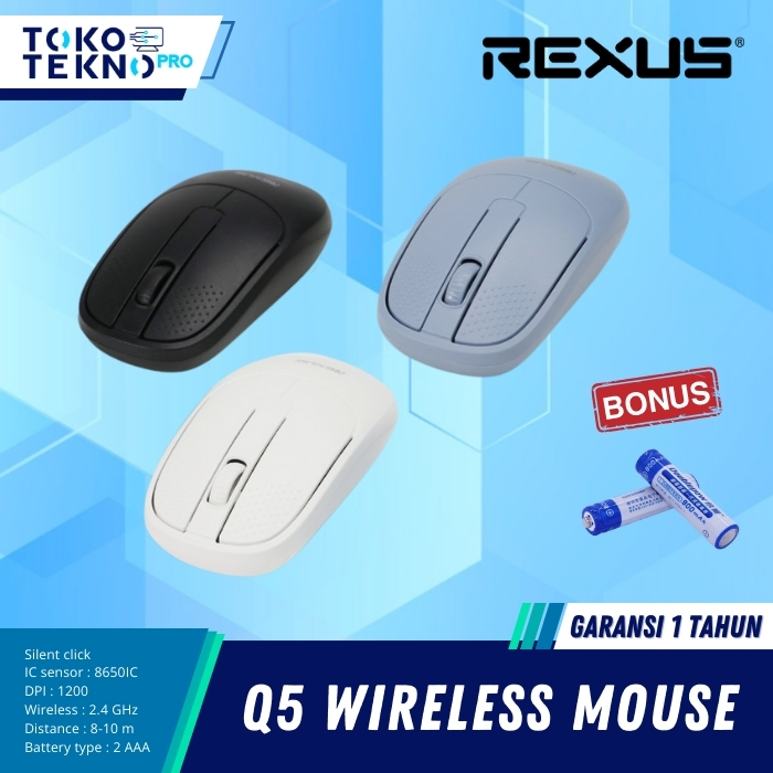 Rexus Q5 / Q-5 Mouse Office Wireless 2,4Ghz Garansi Resmi