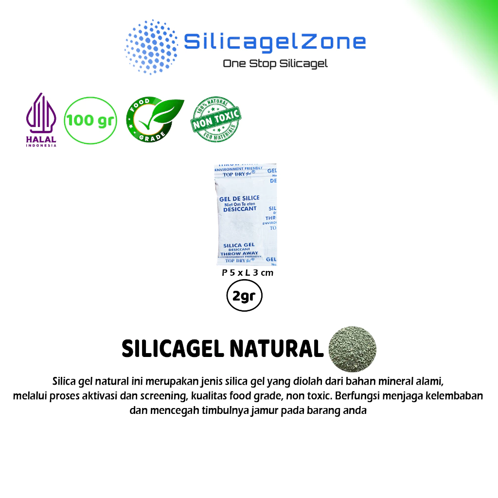 Silica Gel Natural 100 Pcs TERMURAH Food Grade - Gambar 4