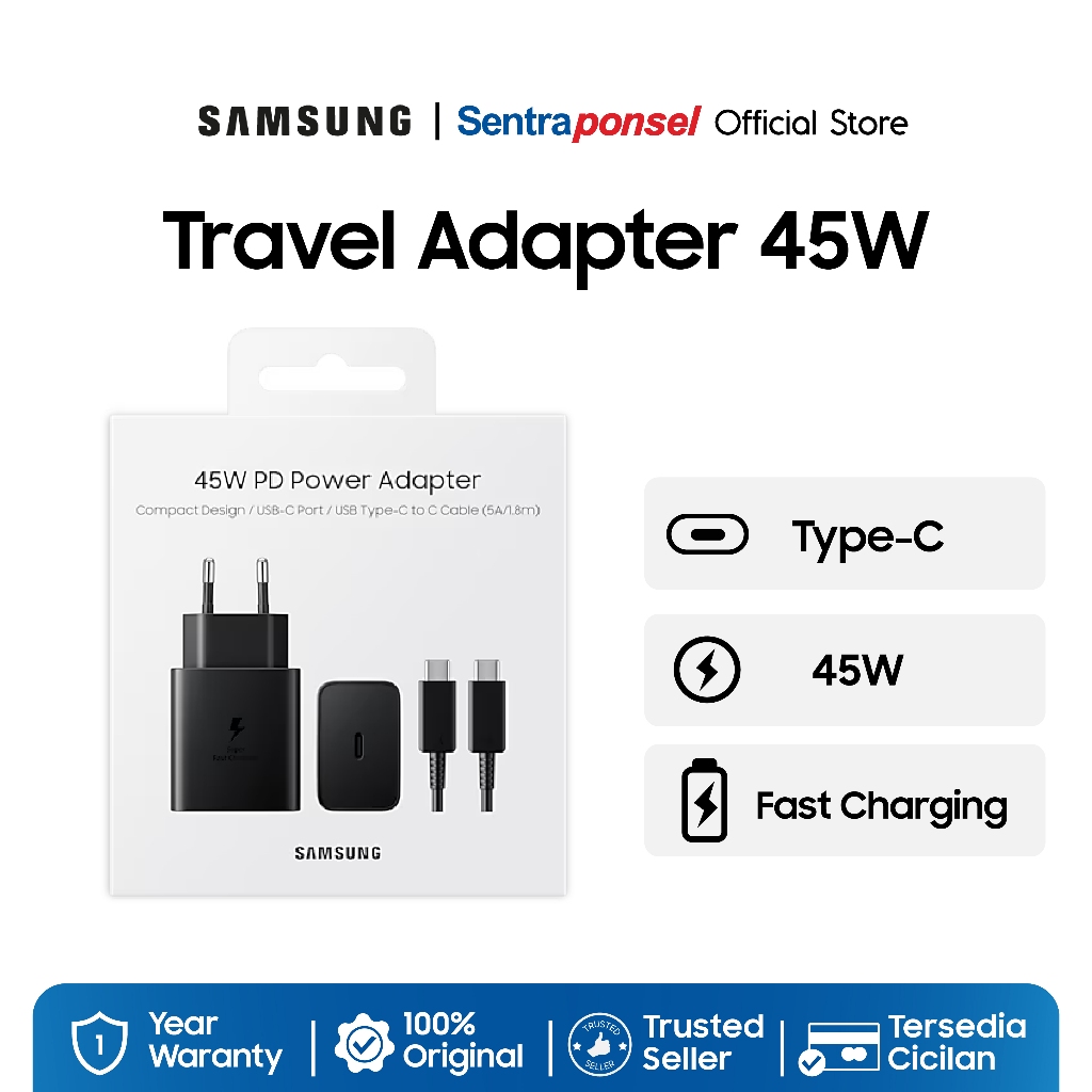 Samsung Travel Adapter 45W (Termasuk Kabel Type-C)
