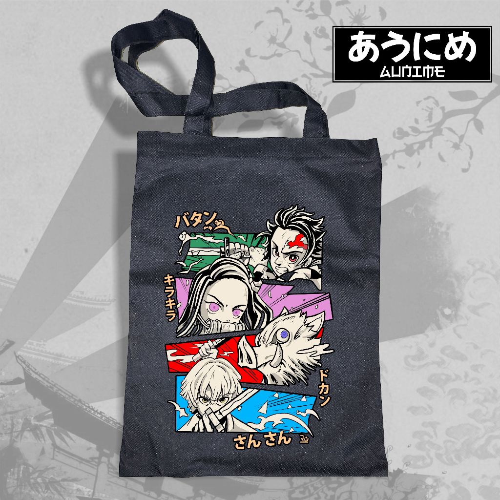 Nezuko Anime totebag Bag - Tanjiro demon slayer cute semi Canvas Bag ...