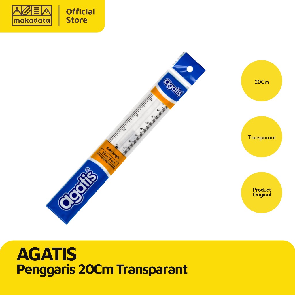 Ruler | Ruler | Transparant AGATIS LINE 20 CM (1PCS) | Shopee Singapore