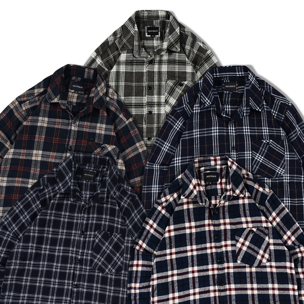 KEMEJA [N01072] Holyster Distro Flannel Shirt/Men's Plaid Long Sleeve ...