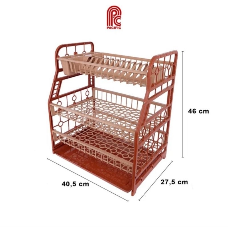 PACIFIC 3 Layer Plastic Dish Rack Monaco Dish Rack With Tray | Shopee ...