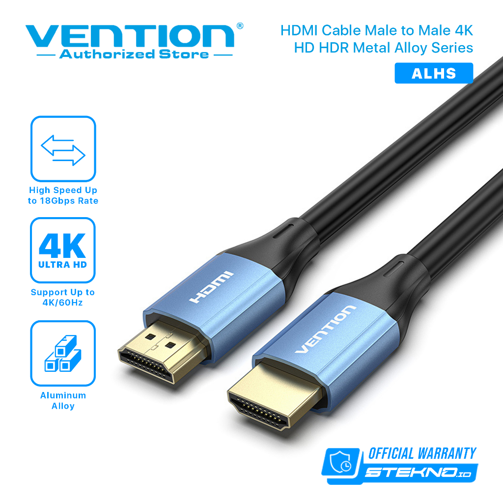 Vention Kabel HDMI Male to Male 4K HD HDR Metal Alloy Series Hgh Performance 0.75m 1m 1.5m 2m 3m 5m