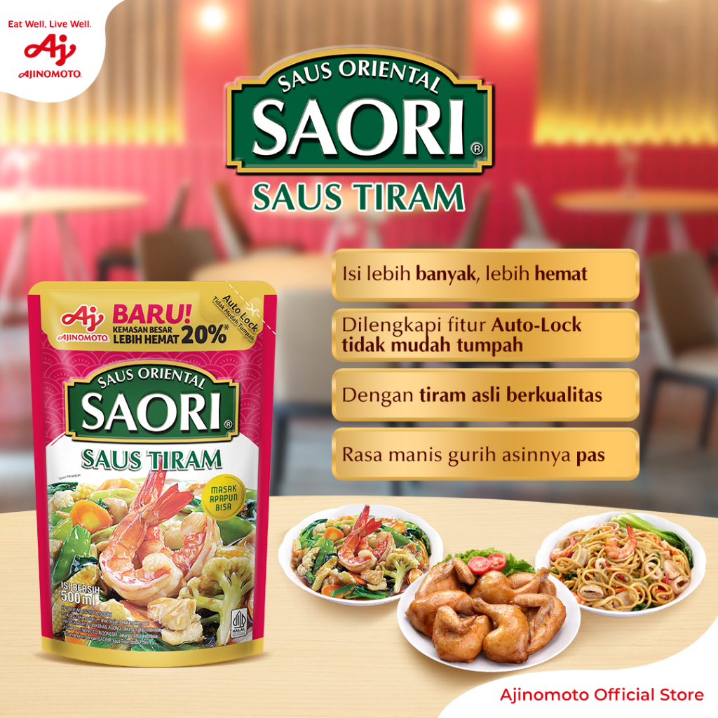 SAORIÂ® Saus Oriental Tiram Pouch 500ML (1pc) - Dengan Ekstra Tiram Asli Berkualitas - Rasa Gurih Manis Asin Yang Seimbang - Gambar 2