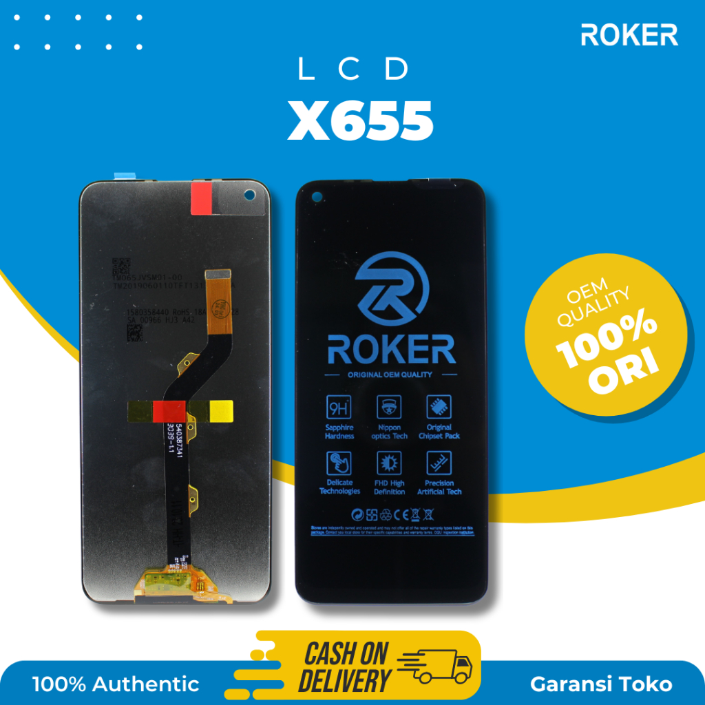 ROKER LCD TOUCHSCREEN INFINIX X655 / X656 / SPARK 5 PRO / HOT 9 PRO/ NOTE 7 LITE LCD TS FULLSET ORIGINAL BY ROKER